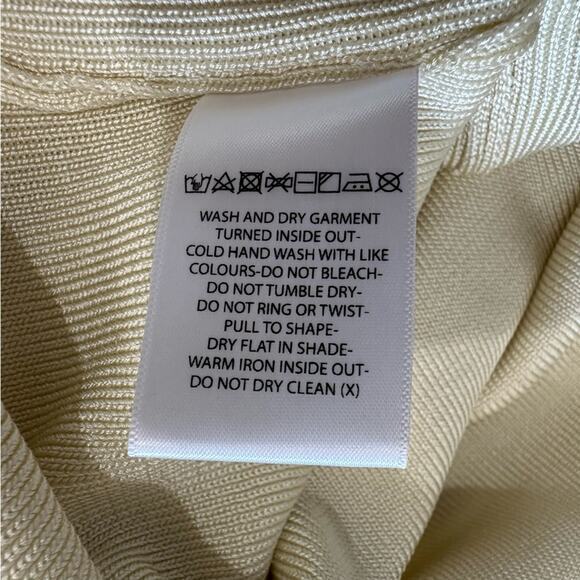 Auteur Studio Nour Rib Knit Maxi Dress Women’s Size XL Ivory Sheath Strappy - Picture 12 of 16